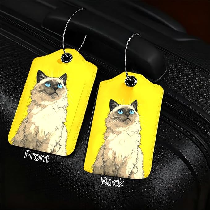 2Pcs Vintage Rose Luggage Tags for Suitcases, 2.83x4.53 Floral Travel ID Labels - Image 2