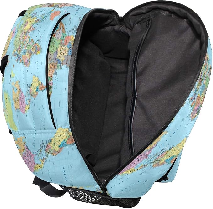 Backpacks Globe World Map School Bag Student Bookbag Adjustable Shoulder Bags - Image 6