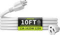 16/3 White Extension Cord 10 FT, Indoor Extension Cord by Seeklyze