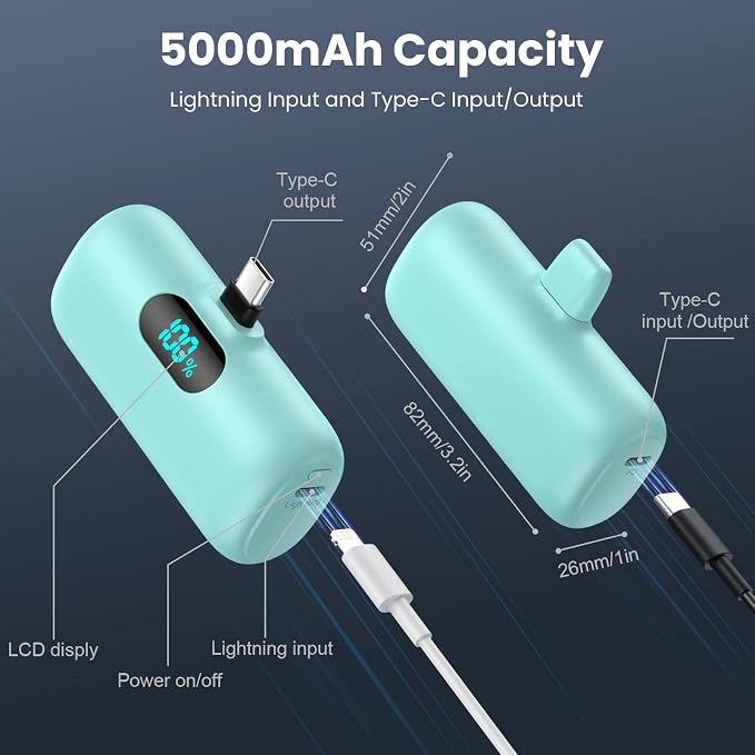 Small Portable Charger for iPhone 17/16/15 Series, 5000mAh 3A PD USB C Power - Image 7