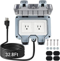 Outdoor Power Outlet Box with 32.8Ft Extension Cord, NEMA 5-15R, STW 14 AWG by ZUYIYI