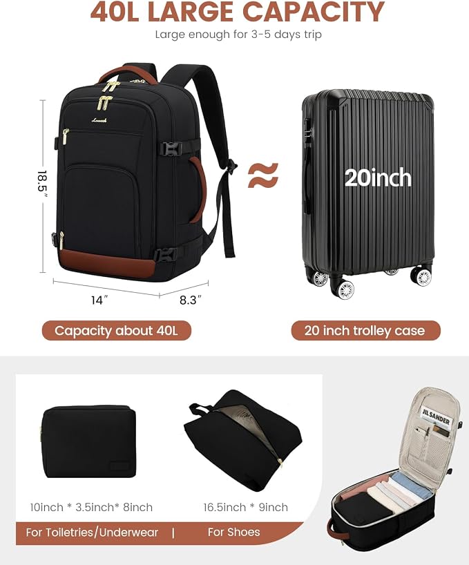 LOVEVOOK Carry On Travel Backpack - Image 4