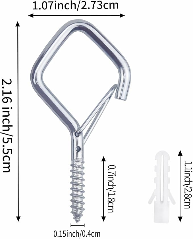 120 Pcs Silver Eye Hooks Screw Heavy Duty, Ceiling Hooks - Image 2