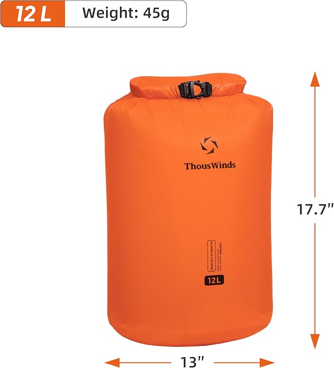 Thous Winds Waterproof Dry Bag, 30D Lightweight Dry Storage, 12L/24L/36L Roll - Image 7
