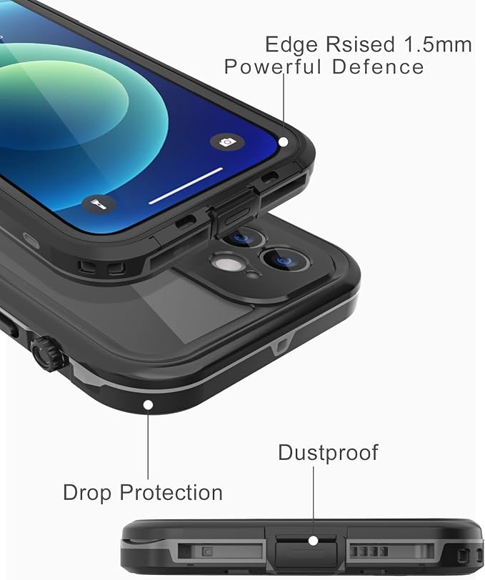 Design for iPhone 12 Mini Waterproof Case, Full Body Shockproof Case - Image 4