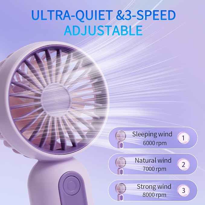 JODNO Mini Portable Fan 6 Pack, Cute Handheld Fan Battery Operated Lightweight - Image 5