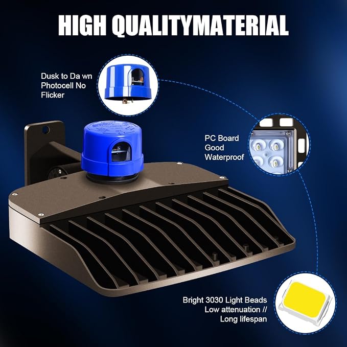 Juyace 3 Pack 150W LED Parking Lot Light Dusk to Dawn, 21000LM Super Bright - Image 3
