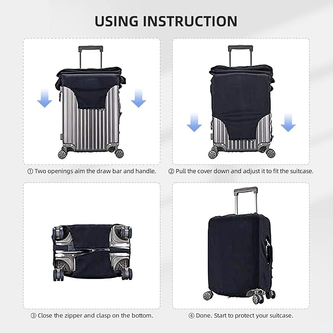 Luggage Cover with World Map & Airplane Design, Suitcase Protector - Image 7