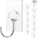 JINSHUNFA Adhesive Wall Hooks 13LB Heavy Duty No Drill Large Transparent by JINSHUNFA