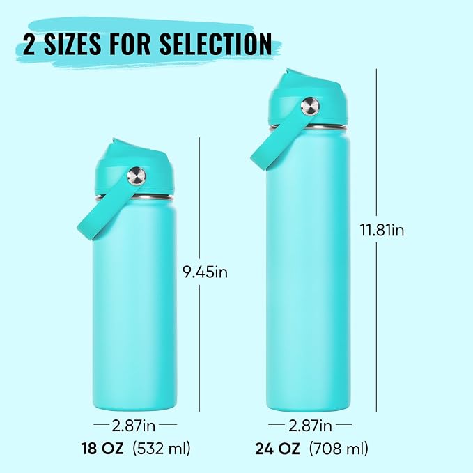 Fijinhom 24oz Insulated Stainless Steel Water Bottle, Wide Mouth Double Wall - Image 4