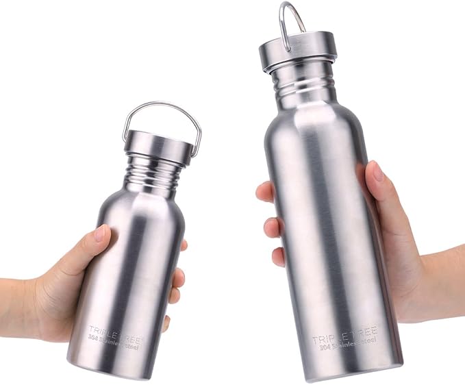 TRIPLE TREE 26 OZ Uninsulated Single Walled Stainless Steel Sports Water Bottle - Image 3