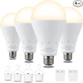 DEBAOBULB 4 Pack Rechargeable Emergency Light Bulbs, Battery Powered LED Light by DEBAOBULB