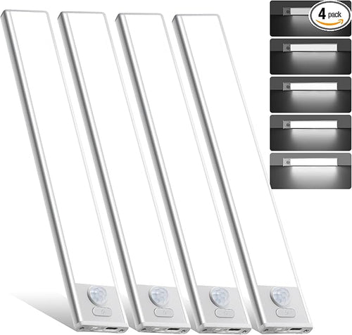 10inch Under Cabinet Lighting, 4 Pack Rechargeable Motion Sensor Light Indoor by AVEVA