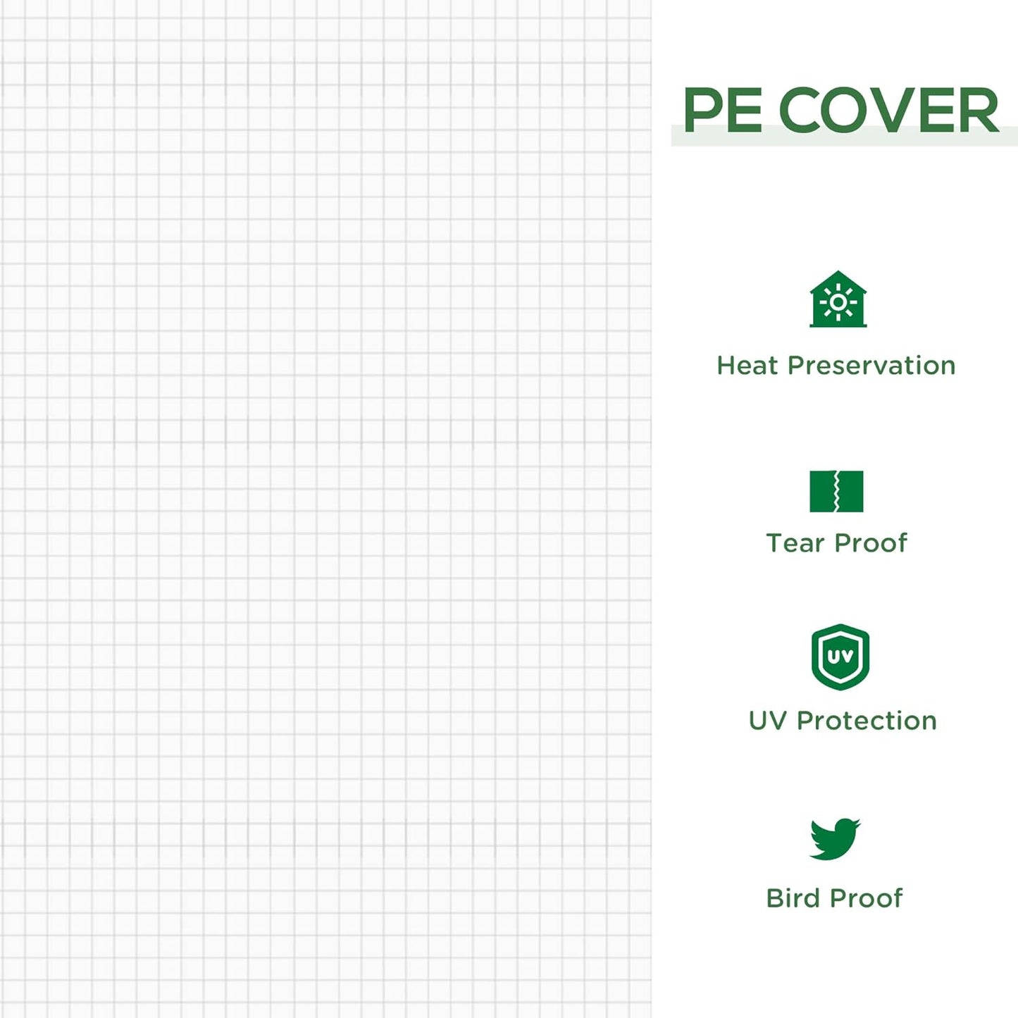 Outsunny 6' x 3' x 3' Mini Greenhouse with Zippered Doors & Roll-up Windows, Portable Plant Hot House with Durable PE Cover, Water Resistant, UV Protected for Outdoor Flowers, Vegetables, White