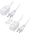 Cable Matters 2-Pack 16 AWG 2 Prong Long Extension Cord 15 ft, 13A 3-Outlet by CableMatters