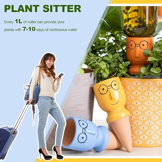 Self Watering Spikes for Plants, Terracotta Slow Release Watering System - Vacation Plant Waterer, 4 Pack Automatic Plant Watering Devices for Indoor Outdoor Potted Plants