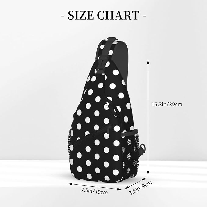 Polka Dot Crossbody Sling Bags for Women Men Abstract White Small Circle Dot on - Image 2