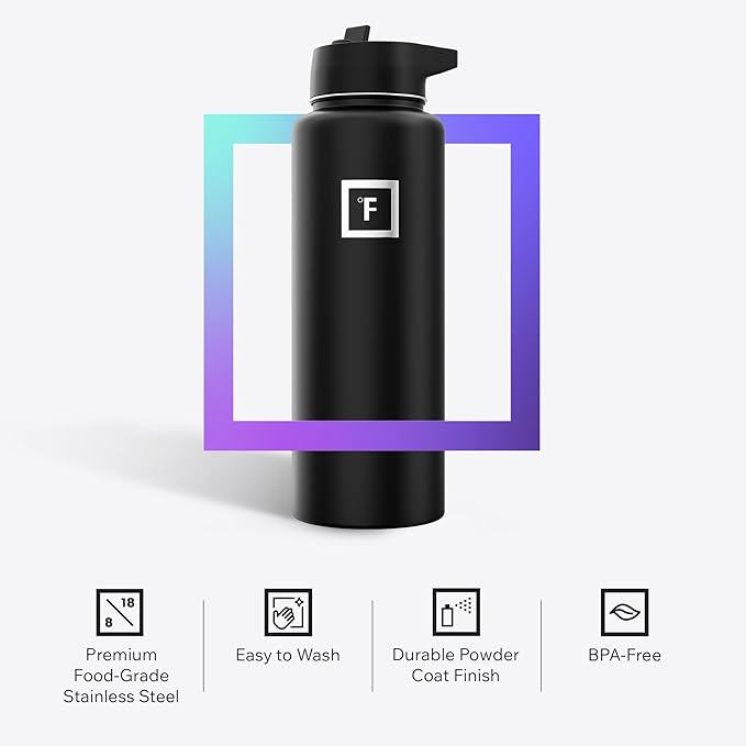 IRON °FLASK Camping & Hiking Hydration Flask - 40 oz Dark Rainbow - Image 5