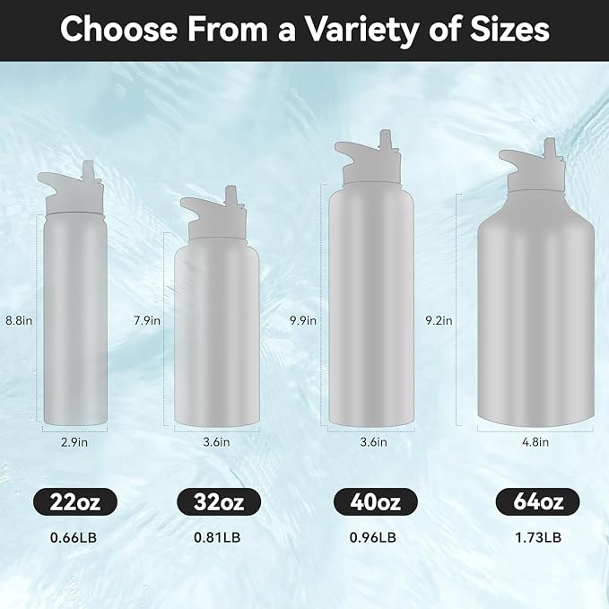 HASLE OUTFITTERS 32 oz Insulated Water Bottle Stainless Steel Double Walled - Image 3