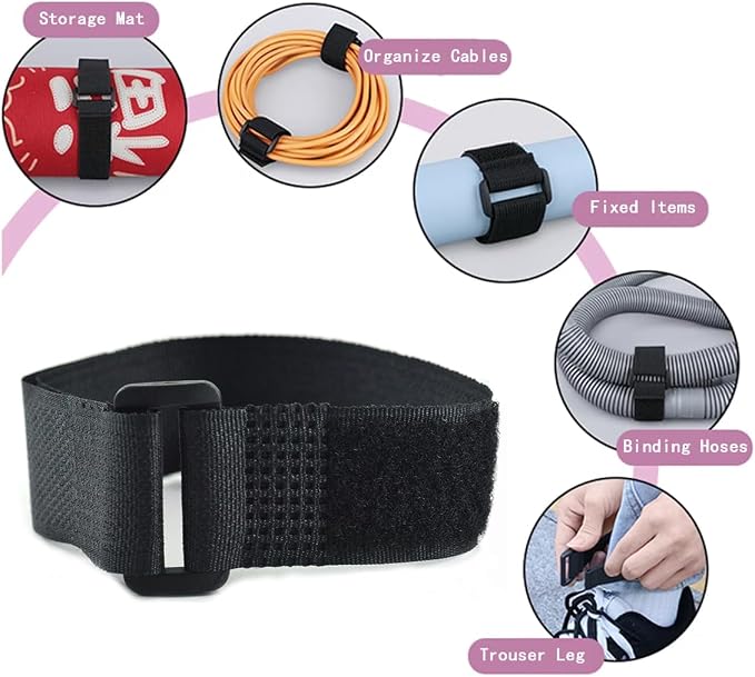 20 Pack Reusable Fastening Cable Ties and Cable Straps, Adjustable - Image 3