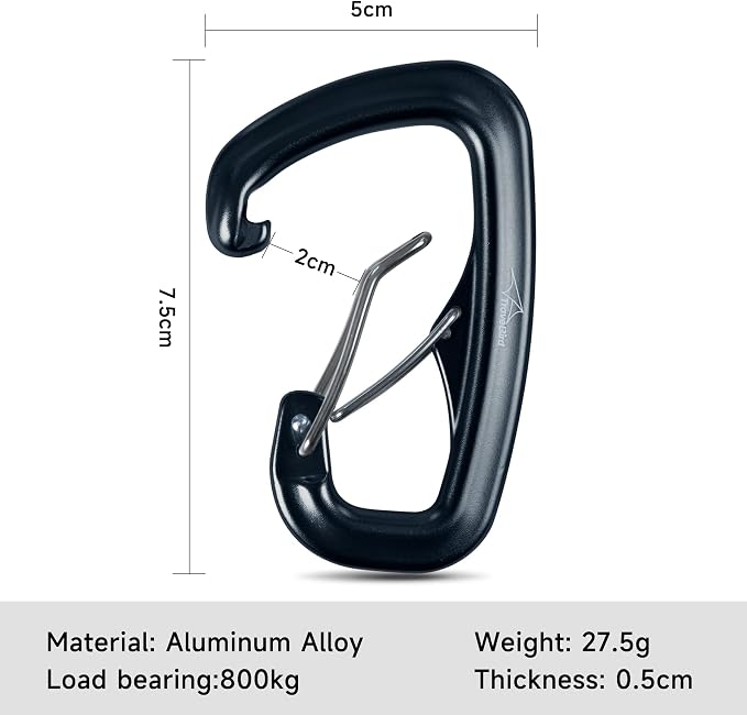 Heavy Duty Carabiner Clip Hook 8KN, - Image 7