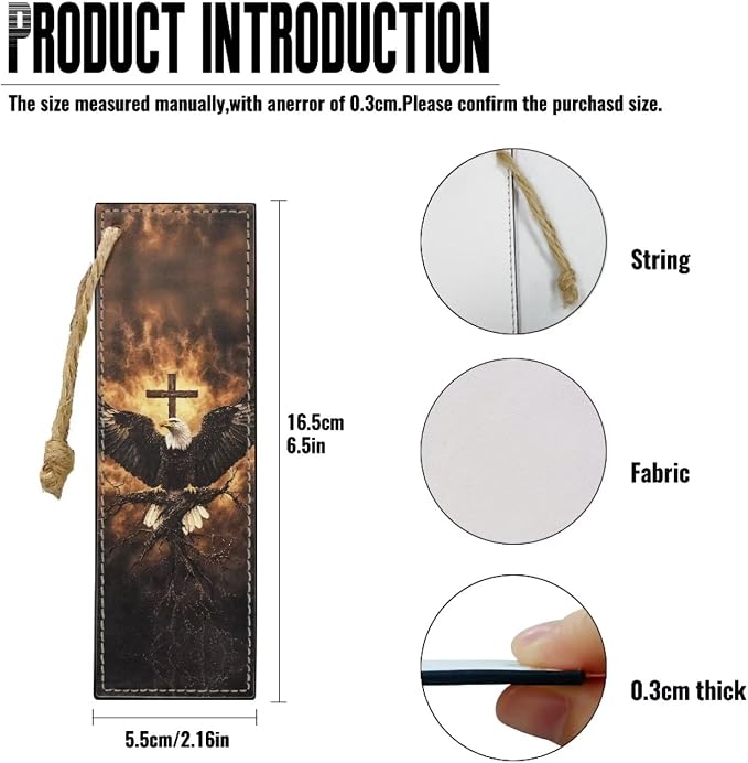 XL Bible Cover Case for Women Men Bald Eagle and Cross Print PU Leather Bible - Image 6