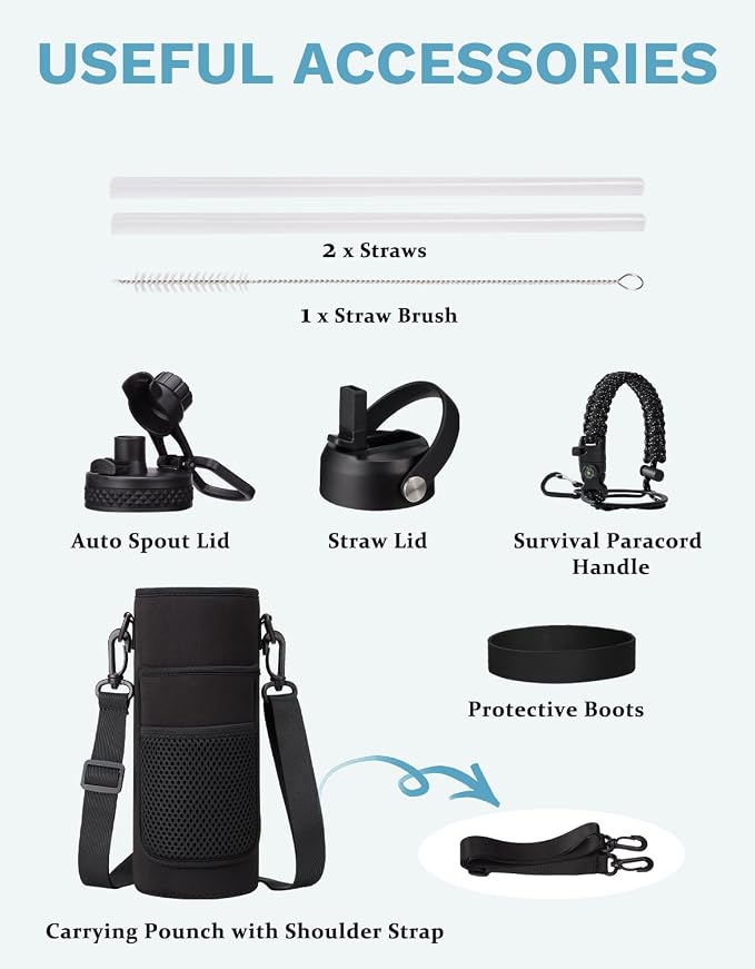 BENZZO Stainless Steel Water Bottle 40oz - Image 5