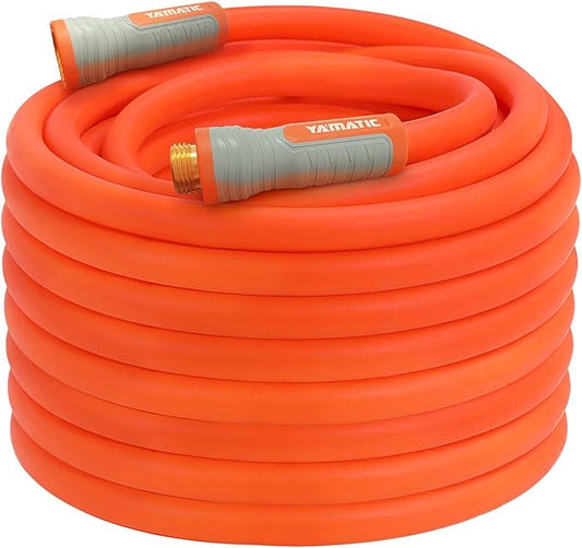 YAMATIC Heavy Duty Garden Hose 5/8 in x 75 ft with Swivel Fitting, Super Flexible Water Hose, All-weather, Lightweight, Burst 600 PSI