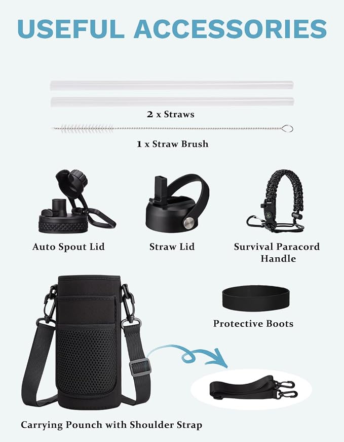 BENZZO 32oz Insulated Water Bottle - Image 7