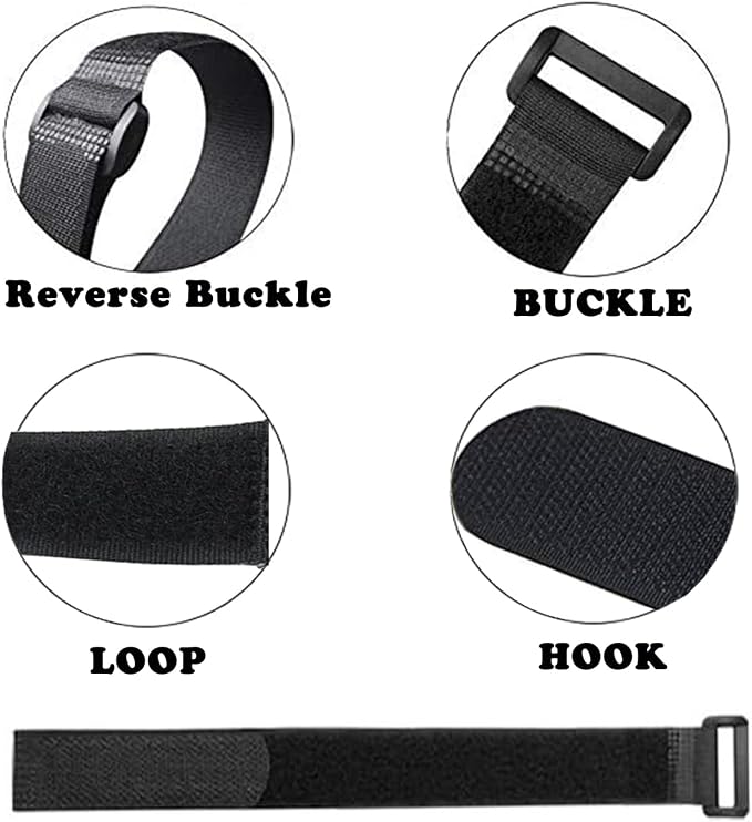 20 Pack Reusable Fastening Cable Ties and Cable Straps, Adjustable - Image 4