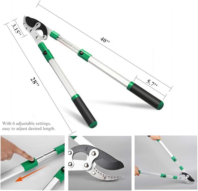 SK5 High-Performance Compound Action Anvil Lopper,Chops Thick Branches with Ease,2 Inch Cutting Capacity,28inch-40inch Telescoping Lopper, Tree Trimmer with Sturdy&Comfortable Handle