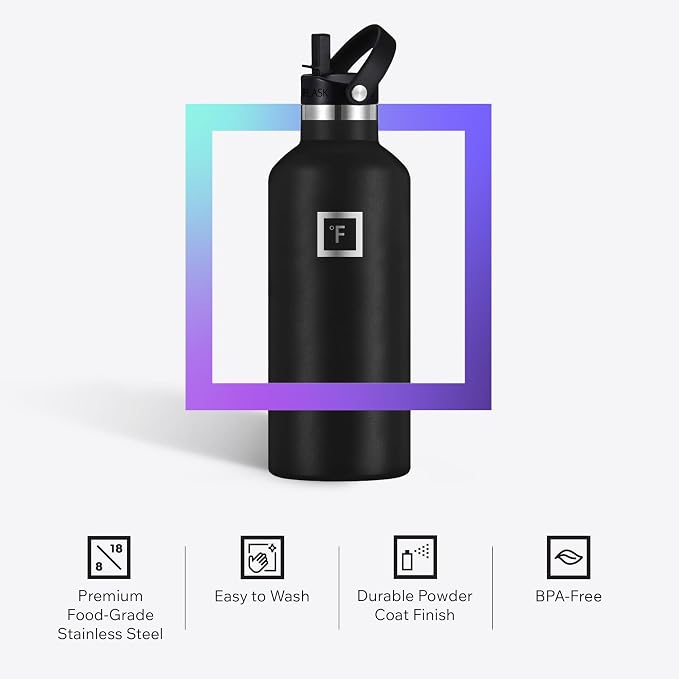 IRON °FLASK Camping & Hiking Hydration Flask - 24 oz Cashmere Cream - Image 5