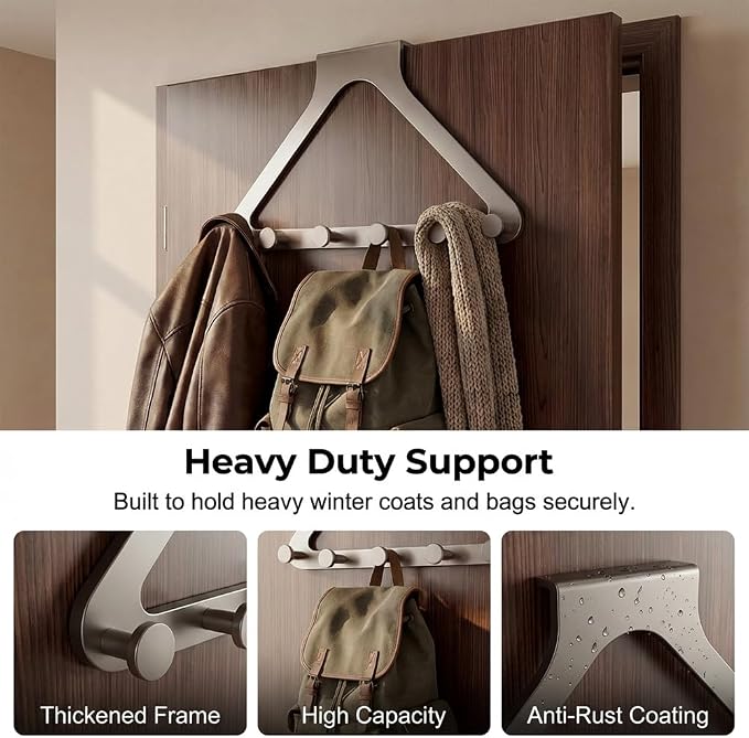 Over-The-Door Hanger Organizer, 2026 New Modern Over The Door Hanger Rack - Image 3