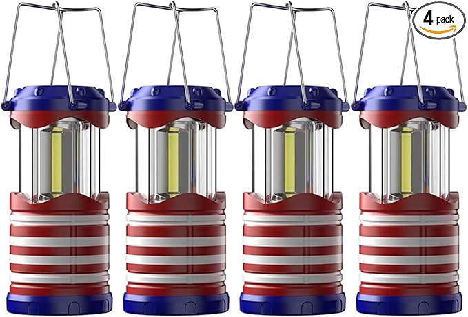 Lichamp LED Camping Lantern, 4 Pack Battery Powered Flashlight by Lichamp