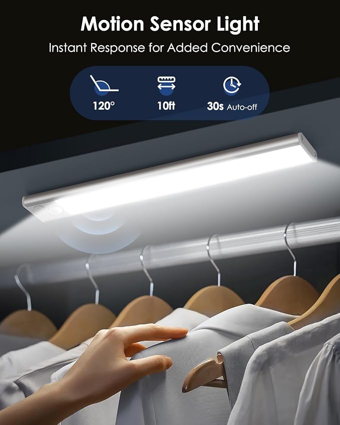 5-Pack Under Cabinet Lighting, 68LED 2000mAh Rechargeable Battery Operated - Image 2