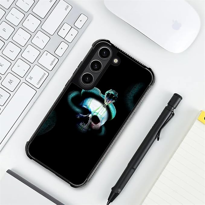 for Samsung Galaxy S23 Case, Skeleton Winding Snake Pattern Graphic Design Girl - Image 7