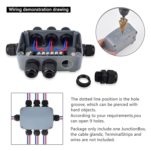 NineLeaf Outdoor Junction Box, IP66 Weatherproof Electrical Project Boxes - Image 7