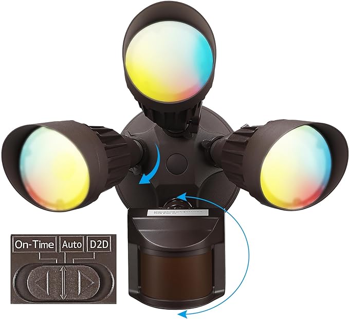 LEONLITE 3CCT LED Security Light Motion Sensor, Aluminum Flood Lights Outdoor by LEONLITE