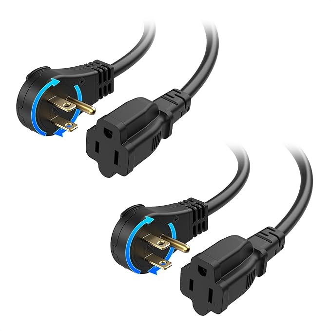 Cable Matters 2-Pack 16 AWG 360° Rotating Flat Plug Extension Cord - 10ft by CableMatters