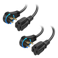 Cable Matters 2-Pack 16 AWG 360° Rotating Flat Plug Extension Cord - 10ft by CableMatters