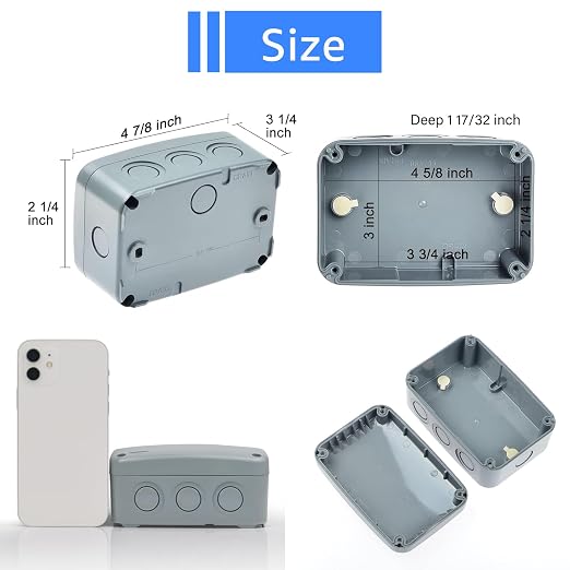 Outdoor Junction Box Waterproof, SuperInk Outdoor Electrical Boxes Weatherproof - Image 3