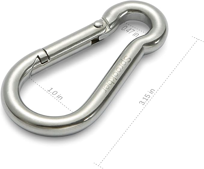sprookber Stainless Steel Carabiner Spring Snap Hook - Image 2