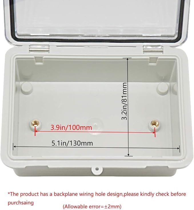 Zulkit 2pcs Junction Box ABS Plastic Dustproof Waterproof IP65 Electrical Boxes - Image 5