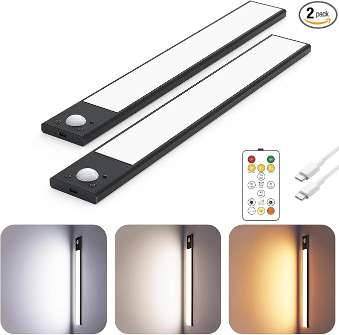 12" Ultra-Thin Under Cabinet Lighting Wireless, Aluminum Alloy Under Counter by Skairipa