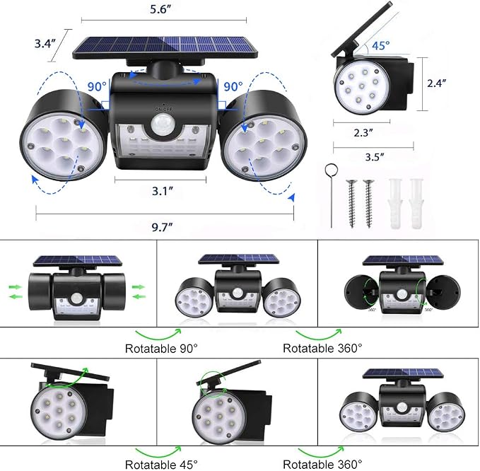 Solar Lights Outdoor, Motion Sensor Security Lights Solar Wall Lights - Image 7