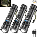 3Pack Rechargeable Flashlights High Lumens, 5Modes LED Flashlight Rechargeable by Staaricc