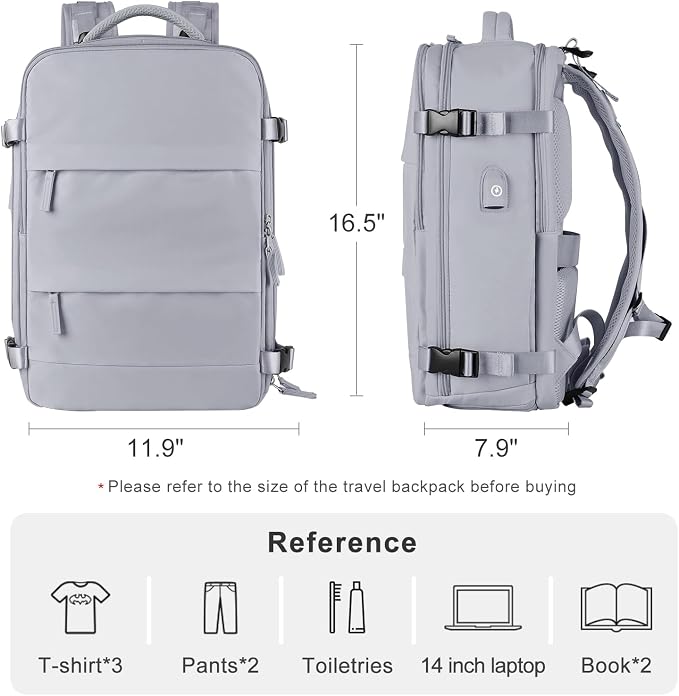 coofay Personal Item Travel Backpack - Image 3