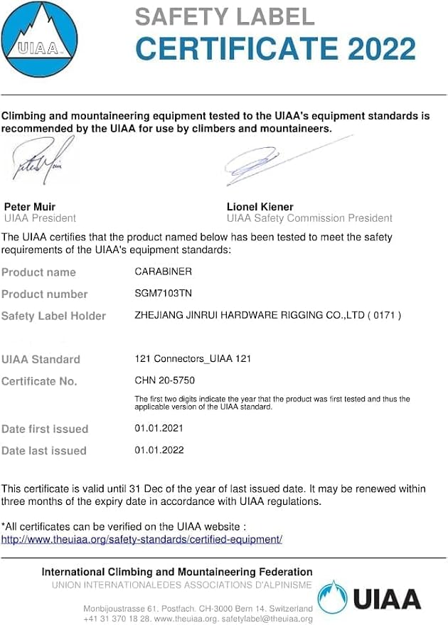 Auto Locking Carabiner Heavy Duty Carabiner 25kN UIAA Certified Climbing - Image 4