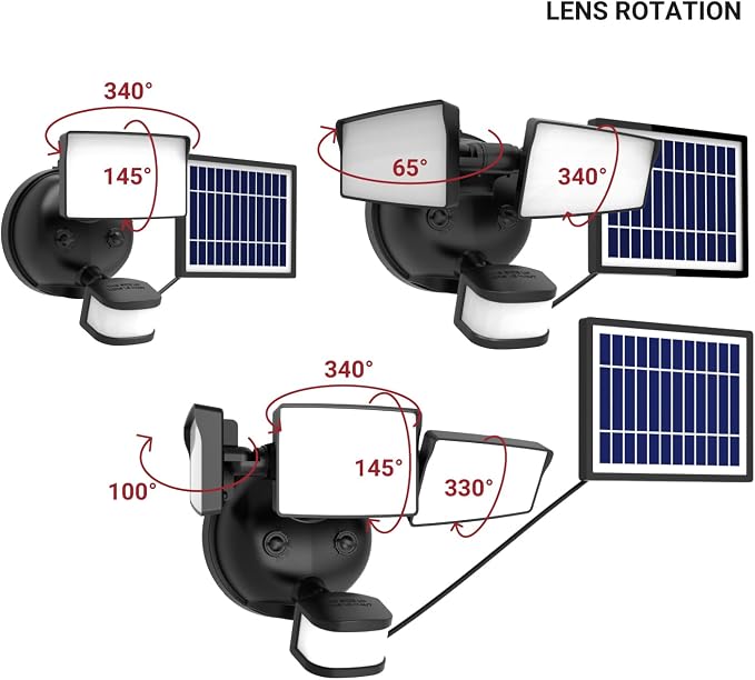 HALO Next Gen Solar-Powered LED Security Floodlight, 3 Head w/Motion Sensing - Image 5