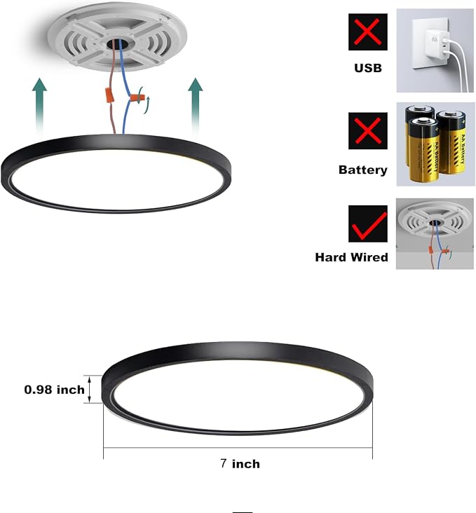 7 Inch Motion Sensor Ceiling Light Indoor, Motion Sensor Fixture Indoor - Image 4